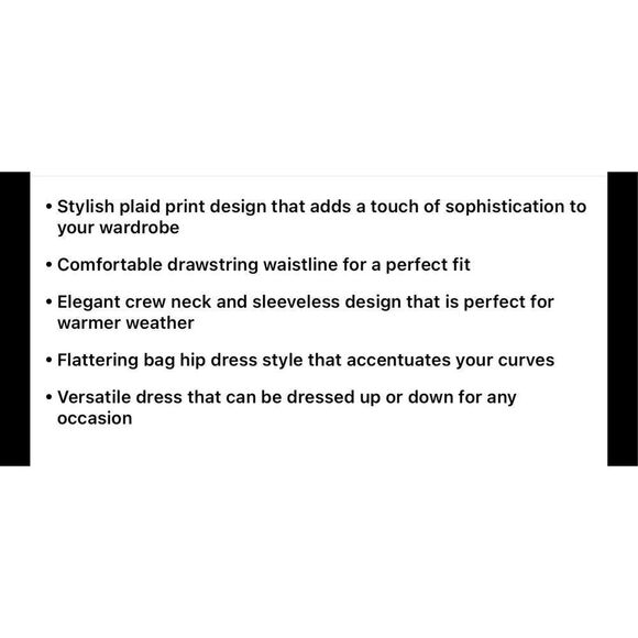 Beautiful plaid style dress with drawstring for the perfect fit every time size - Picture 8 of 9